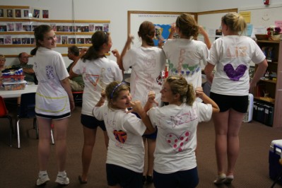 Youth Girls with Decorated T-shirts
